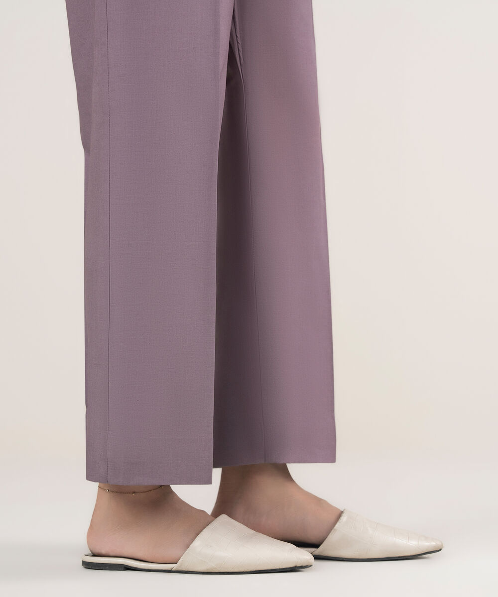 Women's Unstitched Cotton Printed Pink Trousers Fabric