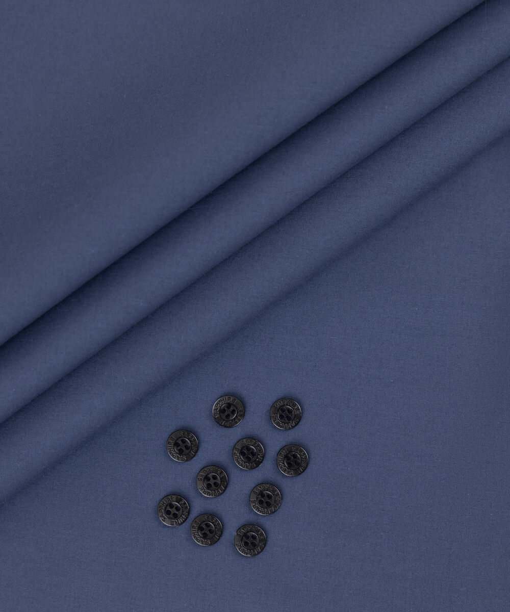 Men's Unstitched 2-Piece Premium Cotton Navy Suit