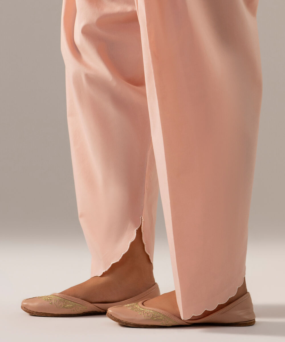 Women's RTW Cambric Solid Pink Shalwar