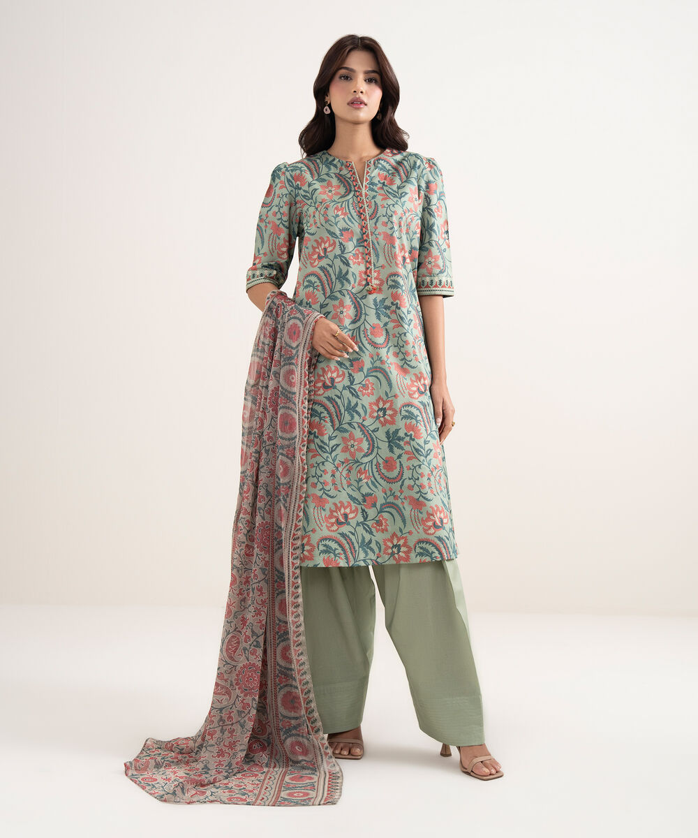 Women's Unstitched Lawn Multi Printed 3 Piece Suit