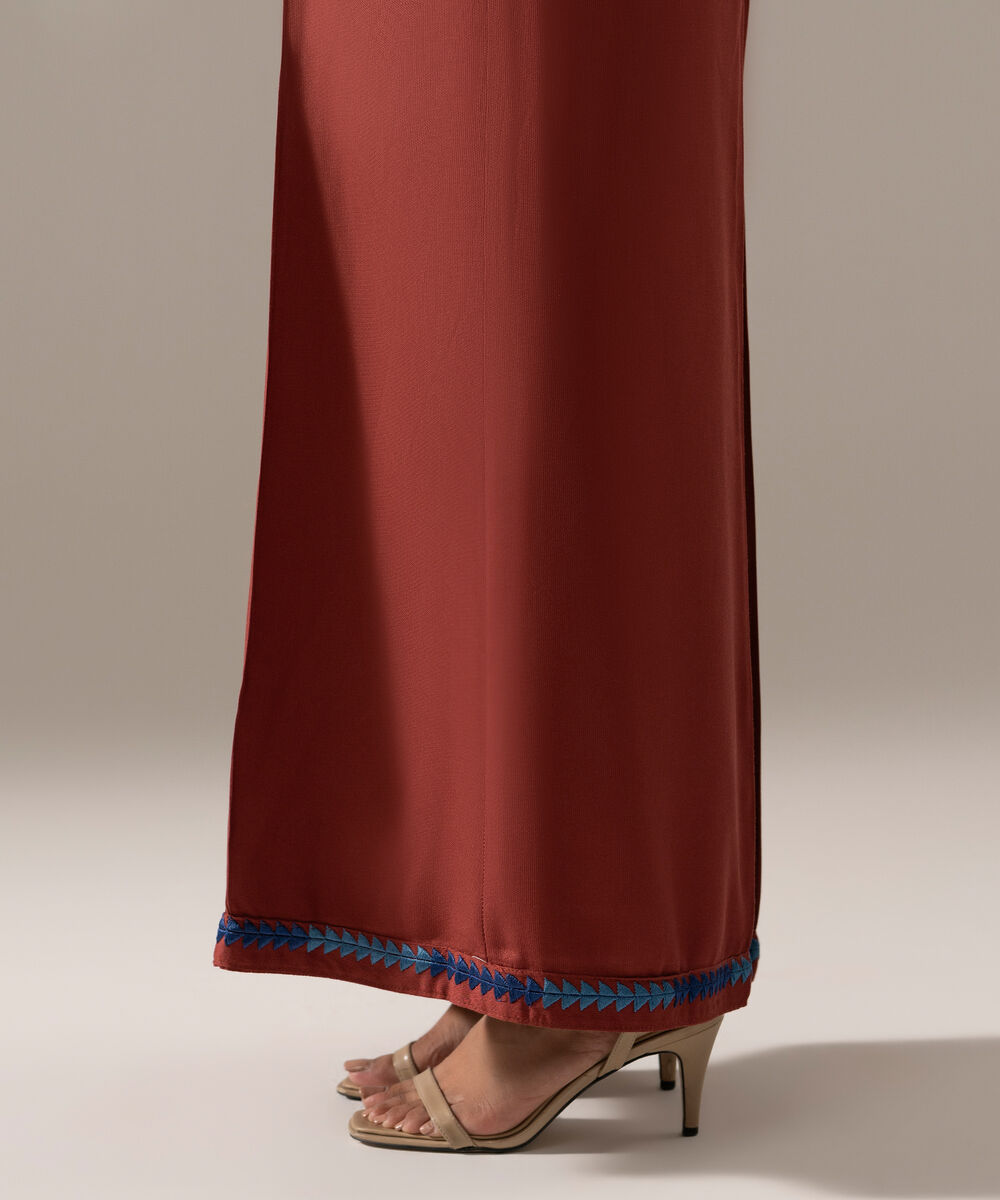 Women's RTW Bedford Solid Mauve Flared Pants