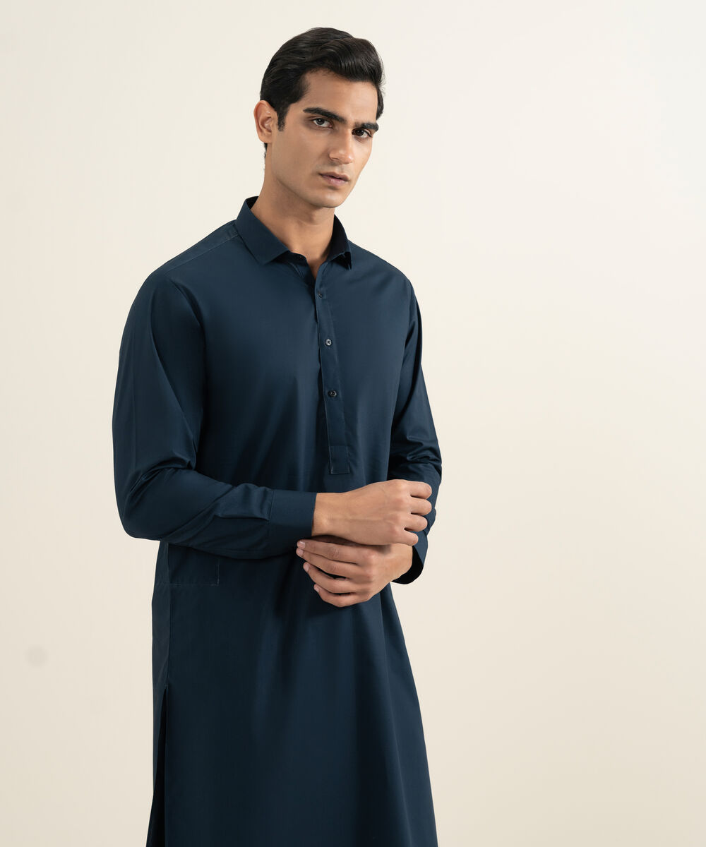 Men's navy 100% Cotton Kameez Shalwar