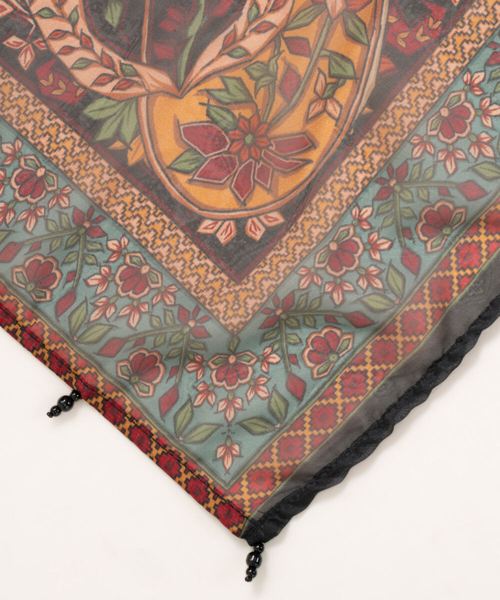 Blended Silk Printed Red Dupatta