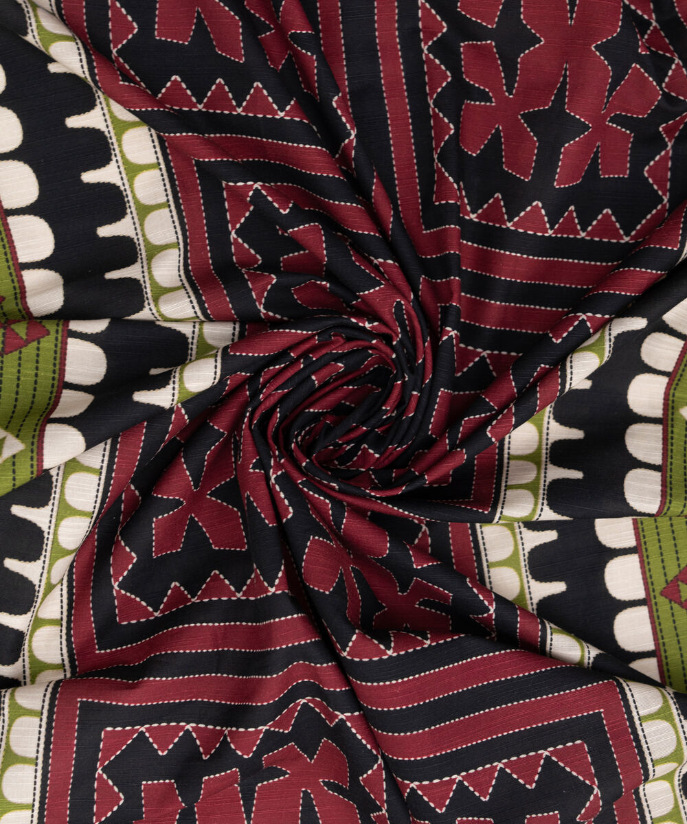 Printed Khaddar Black Dupatta