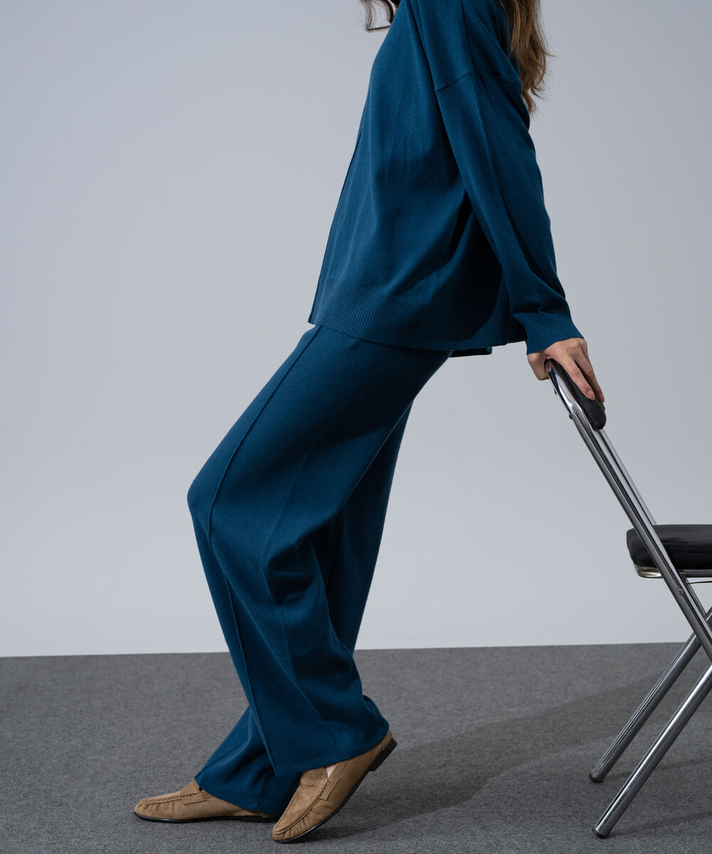 Women's Western Wear Blue Pull-On Knit Trousers