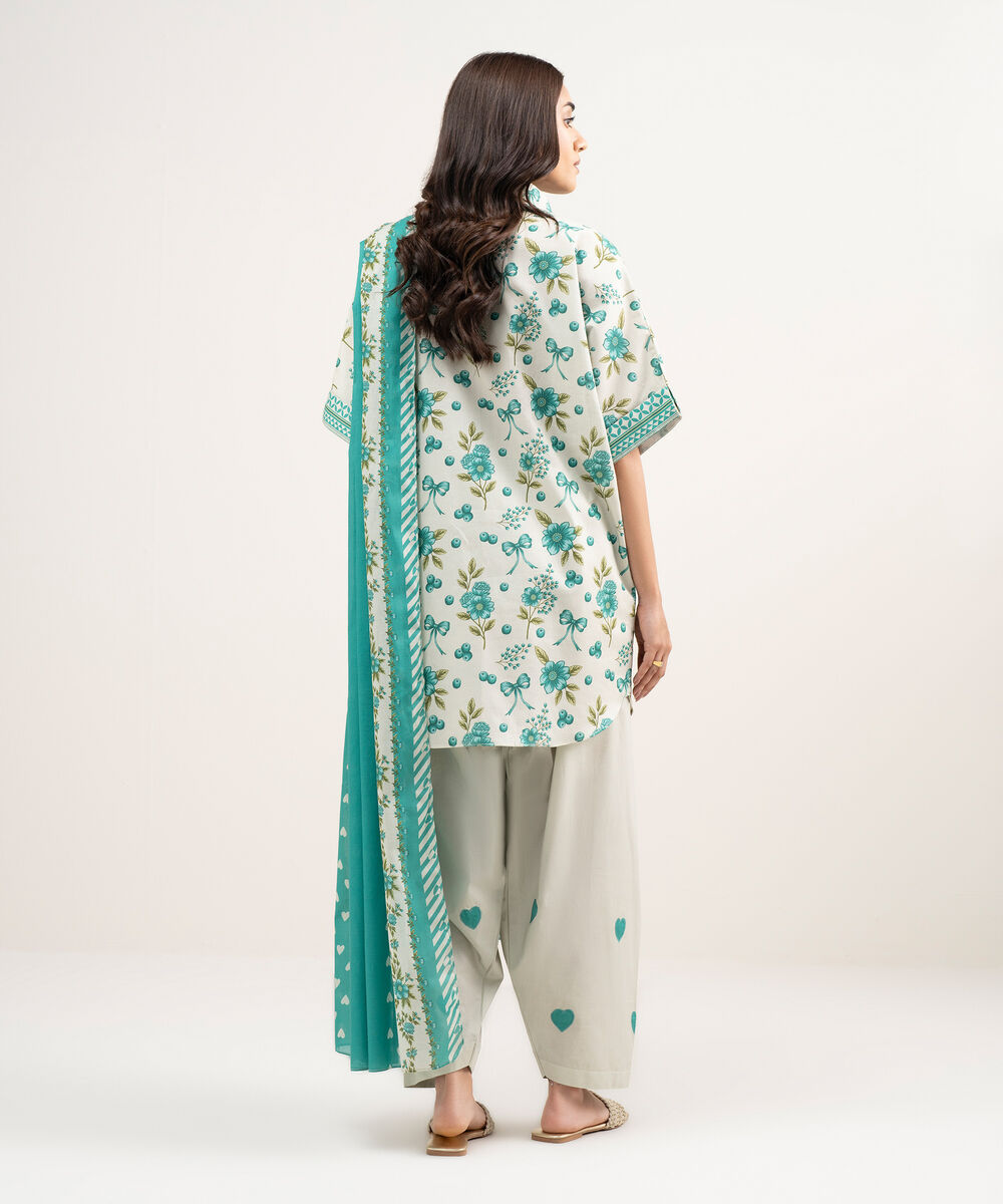 Women's Unstitched Lawn Printed Multi 2 Piece Suit